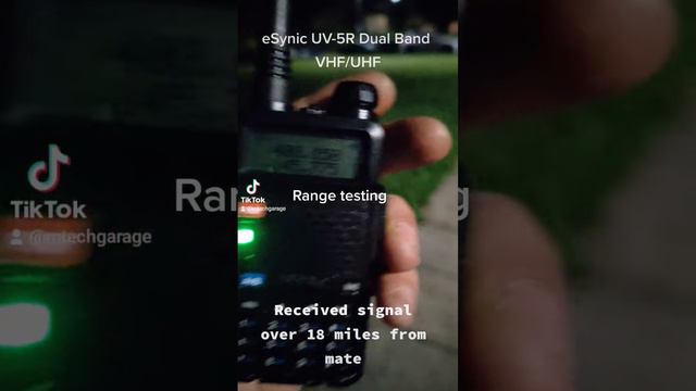 eSynic UV-5R range testing catch signal over 18 miles