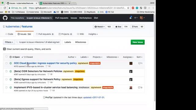 Kubernetes SIG PM 20170803 (1.8 release features recap session #1)