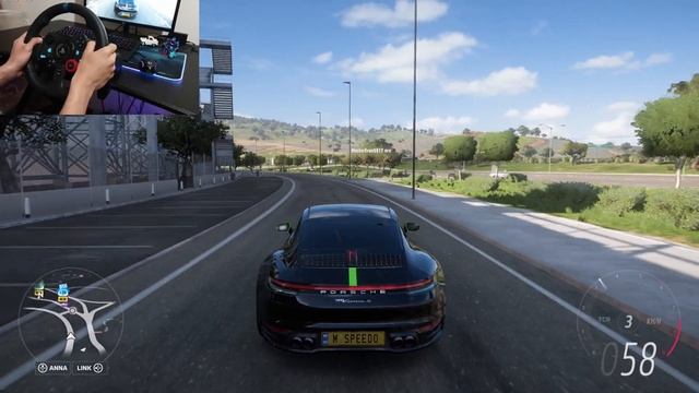 Porsche 911 Carrera 2018 -  Forza horizon 5 (Steering wheel) | gameplay-LOGITECH G29