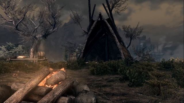 Skyrim - Standing Stones - 1 Hour Music Longplay & Ambience Sounds (Campfire, Wind, Crickets)