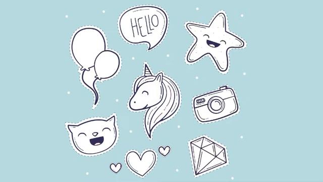 Набор наклеек. Раскраска и Рисование для Детей