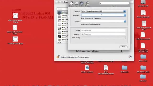 Installing an IP printer on a MacBook