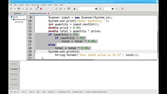Chapter 3: Using Braces with if/else Statements