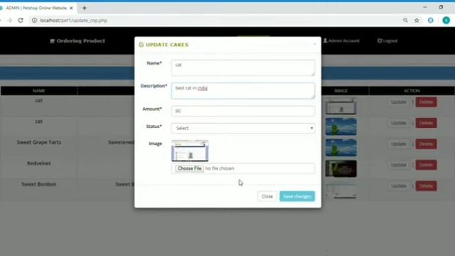 Online Pet Shop mini project in php