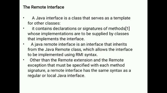 The API for the Java RMI | bca 602(distributed computing)