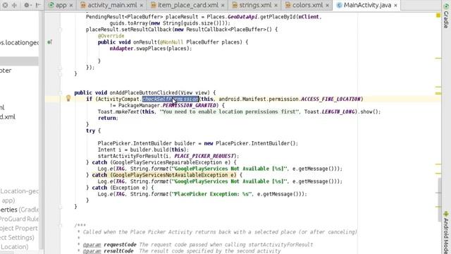 ANDROID LOCATIONS USING GOOGLE PLACES API