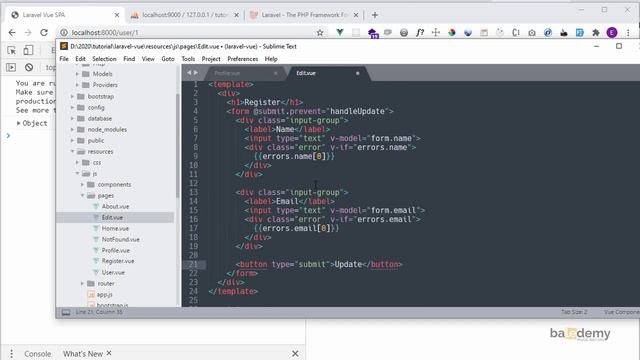 Tutorial Laravel Vue Js Indonesia #42 - Edit Data