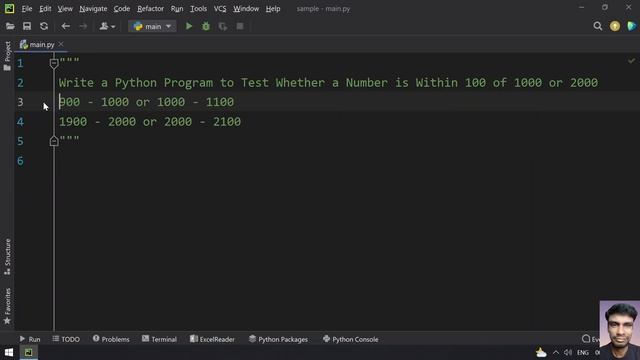 Write a Python Program to Test Whether a Number is Within 100 of 1000 or 2000