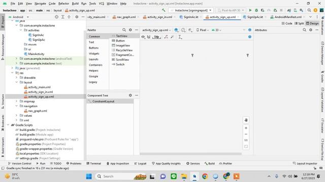 2. Layout & Firebase Integration & Navigation | Instagram Clone |