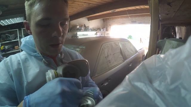 Покраска авто в гараже mercedes w124.mp4