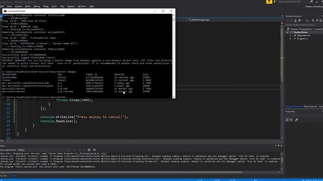 .Net Core application with background Thread on Docker