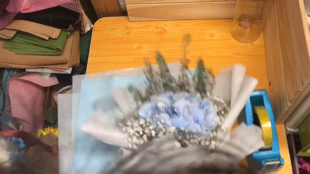 经典款 蓝色绣球花配满天星 ｜ Blue Hydrangea with White Baby Breath | Huamama