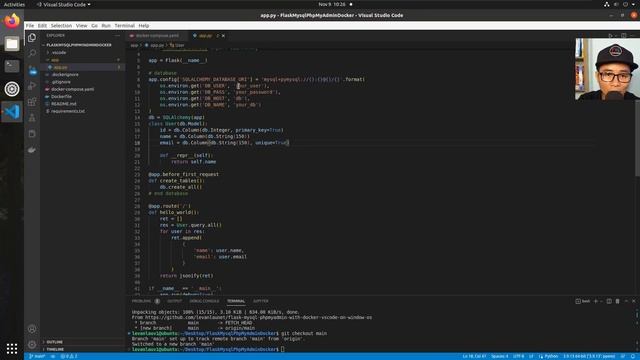 Hướng Dẫn Cài Đặt và Sử dụng Flask, Mysql, PhpMyAdmin với Docker, VScode trên Ubuntu Linux OS