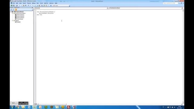 Print Out Active Sheet - VBA Macros - Tutorial - MS Excel 2007