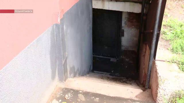 Жители одного из домов в микрорайоне Старый Альметьевск страдают от «болота» в подвале