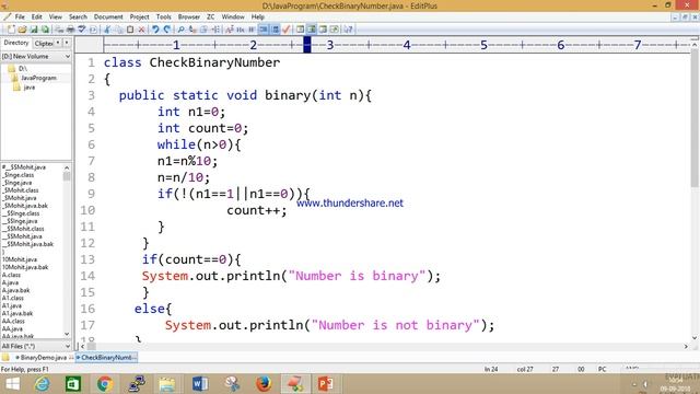 WAP to check  Binary  Number In Core java