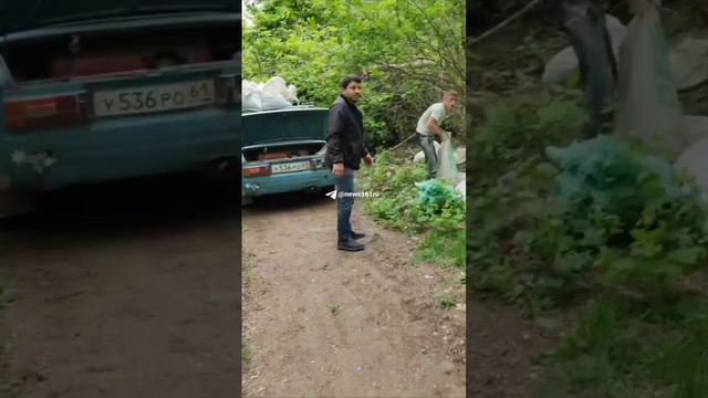 Два негодяя вываливали строительный мусор в рощу в Александровский лесопитомник.