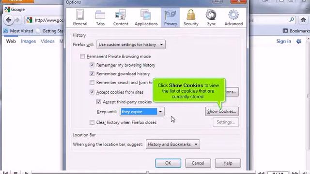 How to manage cookies in Mozilla Firefox