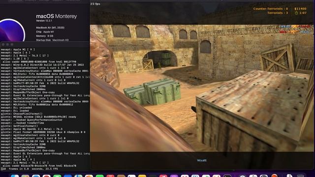 QEMU Classic Retro Games on MacBook Air M1 -- Counter Strike 1.6