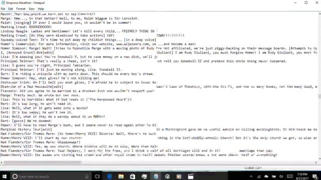 Simpsons Marathon - Notepad Autoscroll