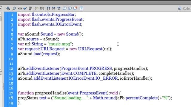 Flash  Actionscript 3 tutorial : Monitoring Audio download progress