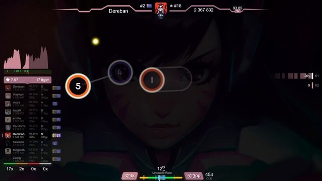 Dereban | Cash Cash - Overtime [Extra] +HDDT 94.57% {579pp 1xSB} - osu!