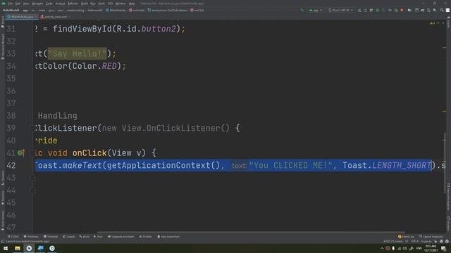 Handling Button Click Events - Mastering Android 10
