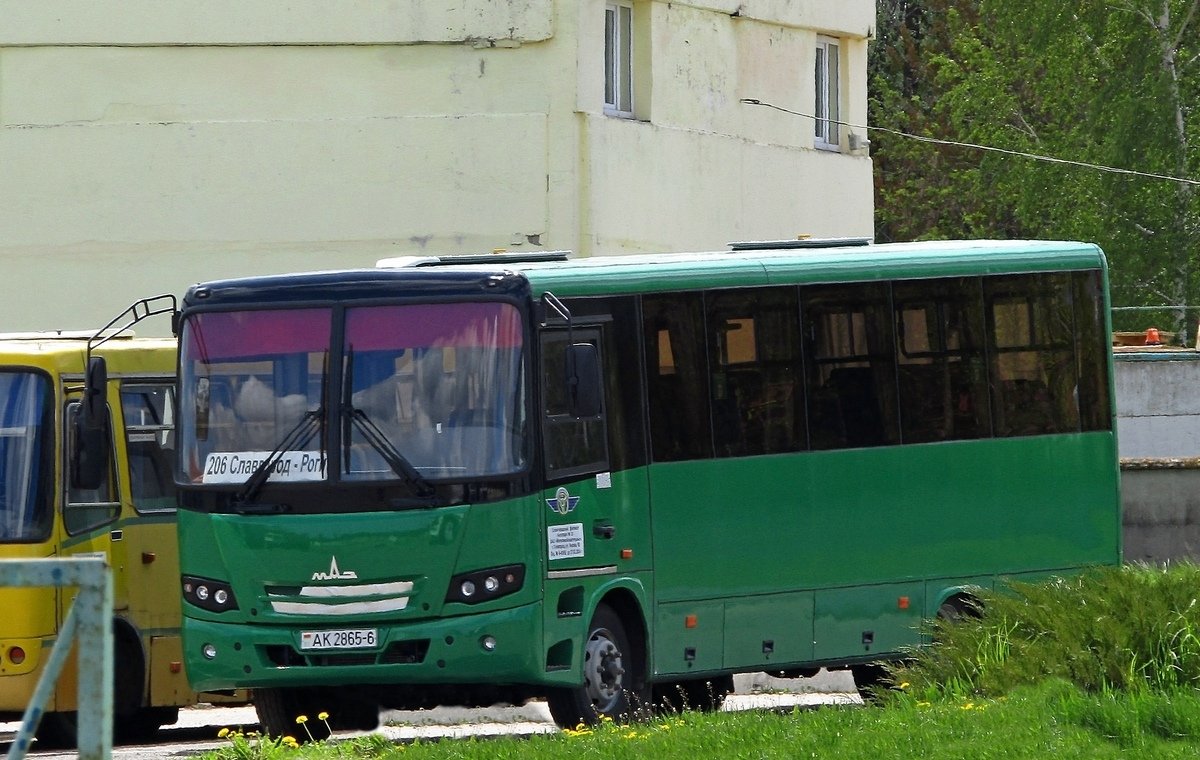 Автобус Славгорода МАЗ 231.062 АЕ 6456-6 Маршрут 206 Роги - АС Славгород (П-т на Рудню - Рынок)