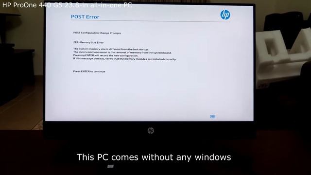 HP ProOne 440 G5 23.8-in all-in-one PC unboxing and installation of windows