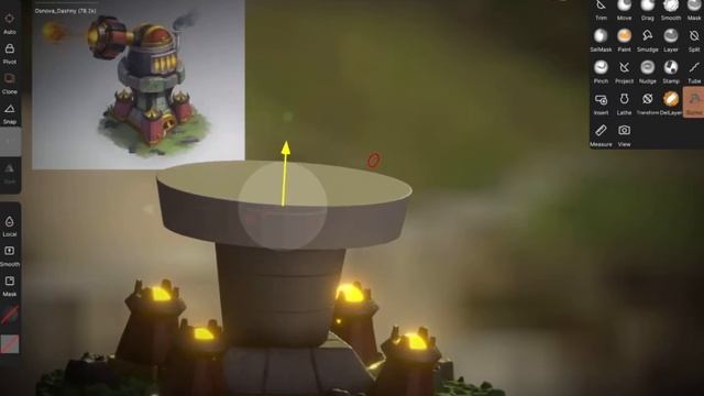Tower Big cannon Speed Sculpt On The iPad  Nomad part 1