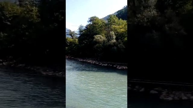 Абхазия.Тарзанка на реке Бзыбь.