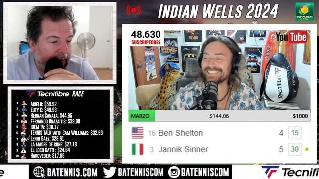 Jannik Sinner vs Ben Shelton - Indian Wells 2024 - Reaccionando en vivo