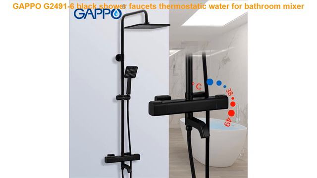 GAPPO G2491-6 black shower faucets thermostatic water for bathroom mixer