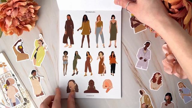 318 Boho Scrapbook Stickers with Diverse Women, Flowers, and Quotes!