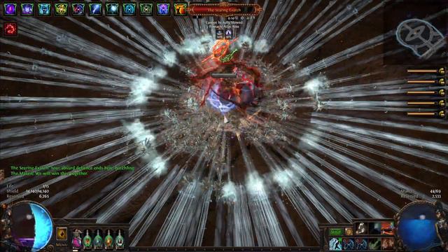 Uber Searing Exarch Dead Before Transition with Energy Blade CoC Ice Spear, 3.23 Affliction League