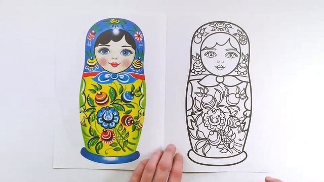 Раскраска Матрёшки. Городецкая роспись. Обзор.