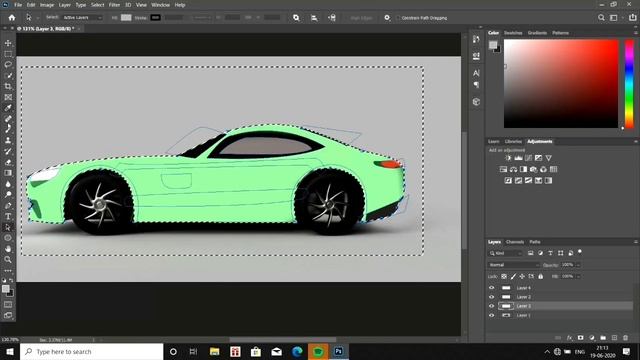 Mercedes AMG gtr: Rendering fusion360 model in photoshop (part 1- side view)