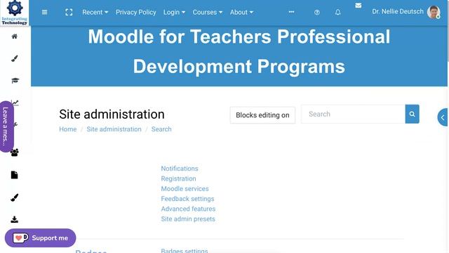 Workaround for Incomplete Site Administration Panel on Moodle