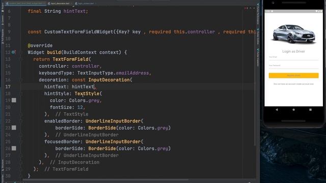 Flutter Uber Clone Tutorial | drivers app reusable widgets 1