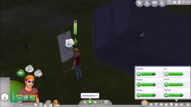 The Sims 4 Dine Out walkthrough Part 5 (No commentary)- First Woohoo and more painting