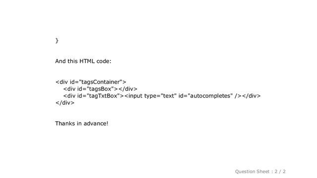 HTML : Create A Tags Box Like Stackoverflow's