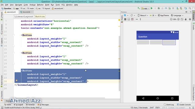 Your App - part 28 - LinearLayout - layout weight and weightSum
