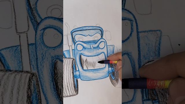 Синий трактор #синийтрактор #трактор #арт #скетч #рисунок #art #drawing #evil
