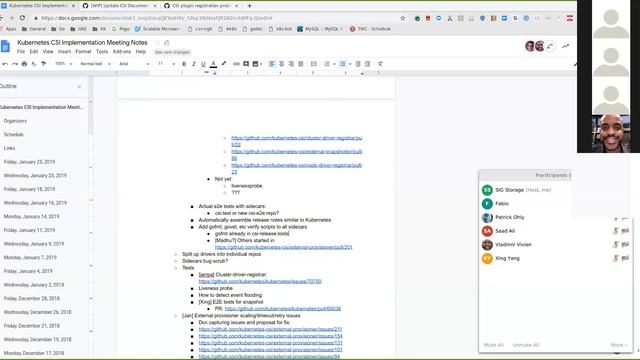 Kubernetes SIG Storage - CSI Implementation Workgroup 20190125