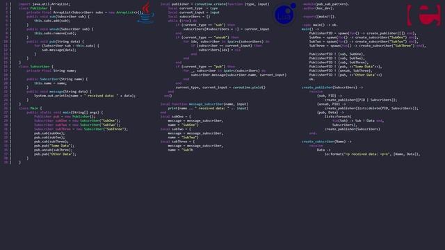 Publish/Subscribe in 3 Languages: Lua, Java & Erlang - Language Comparison Series