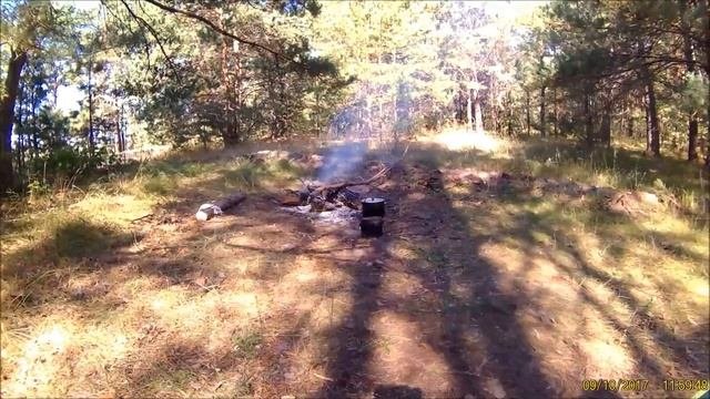 Выезд на природу с ночевкой(макароны с тушенкой, чай)Мозырь,Беларусь.