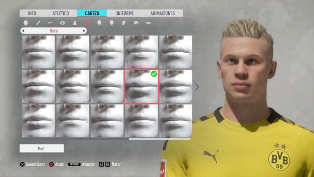 Erling Braut Haaland Borussia Dortmund face FIFA 21 FIFA 20 modo carrera virtuaL lookalike proclubS