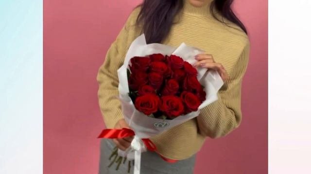 Букет из 15 красных роз Кения 35 см