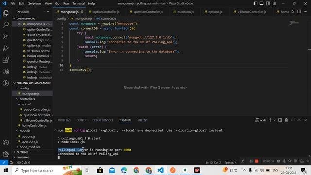 Polling System Api Backend Project(Using Node and MongoDb).