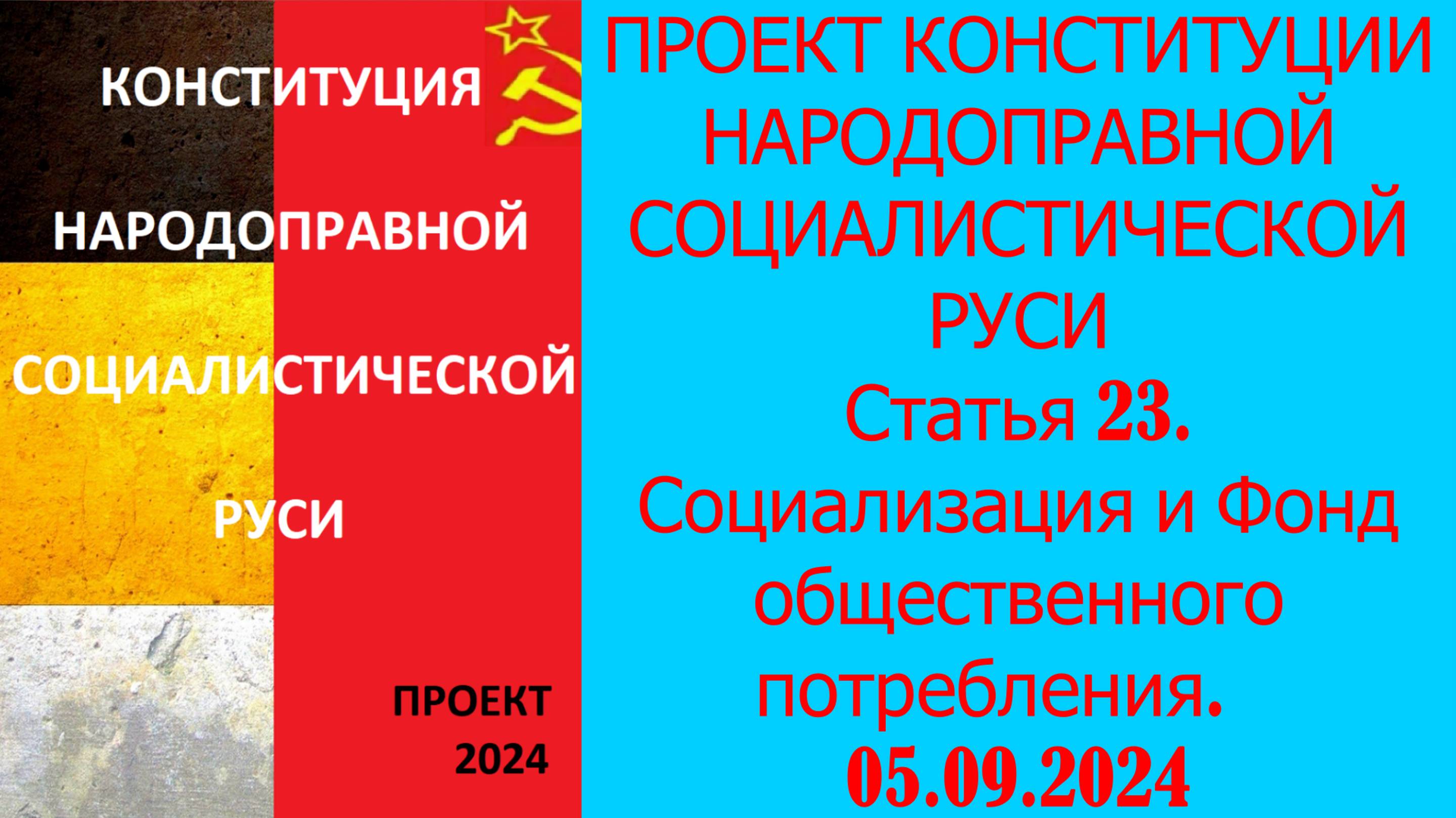 Обсуждение  Конституции НСР ст. 23  05.09.24